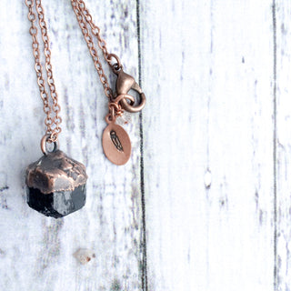 SALE Raw tourmaline necklace | Black tourmaline crystal necklace