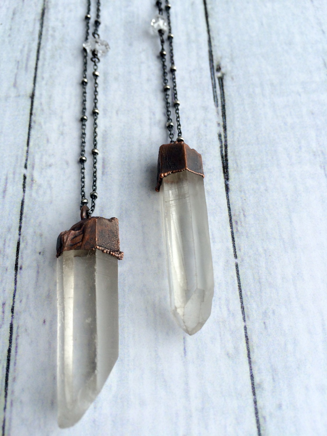 Clear Quartz Crystal Diffusing Paperclip Necklace