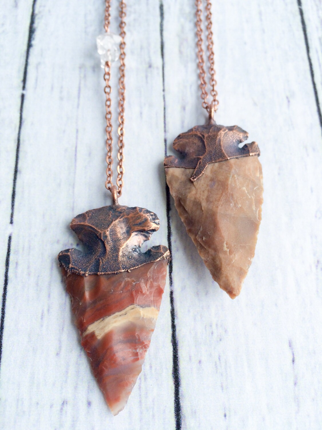 Arrowhead necklace | Knapped arrowhead pendant