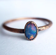 Opal birthstone ring | Stacking birthstone ring